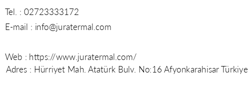 Jura Hotels Afyon Thermal telefon numaralar, faks, e-mail, posta adresi ve iletiim bilgileri